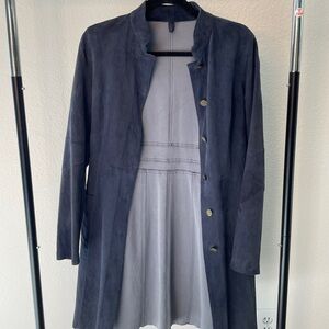 Elegant Dark Blue Trench Coat